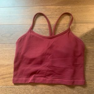 Women's Burgundy Cropped Tank Top - Lightweight Strappy Cami